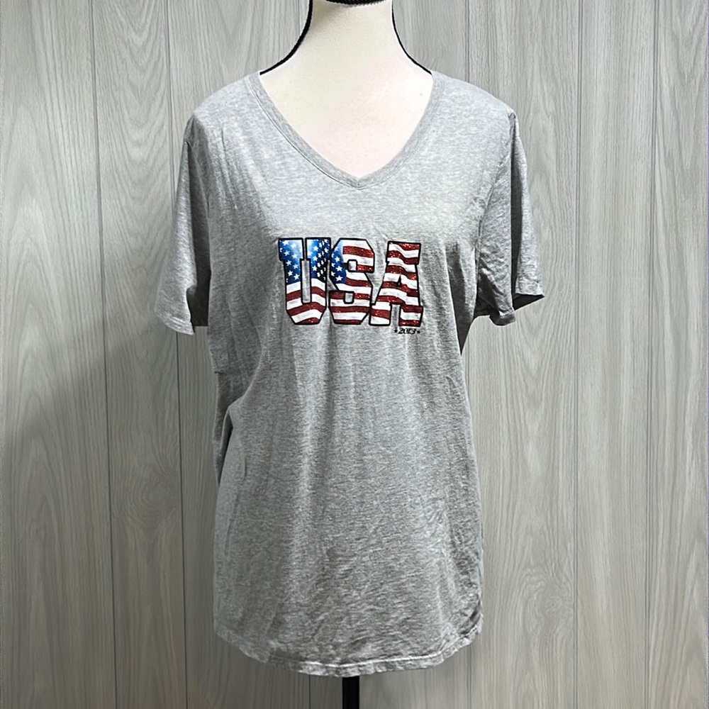 Faded Glory gray USA short sleeve shirt size 2X